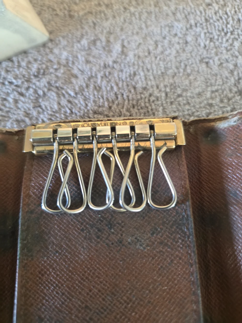 Louis Vuitton Monogram Canvas Key Pouch in Dark Brown